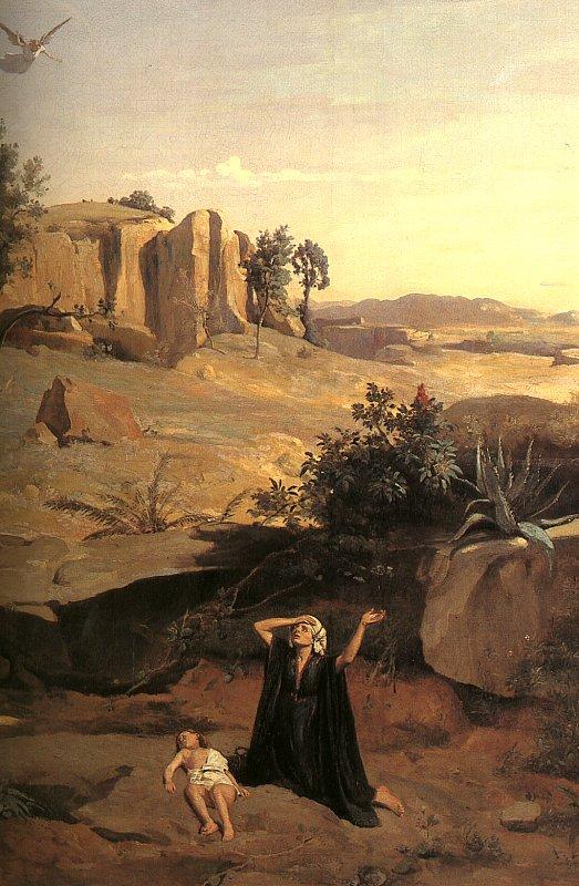  Jean Baptiste Camille  Corot Hagar in the Wilderness oil painting picture